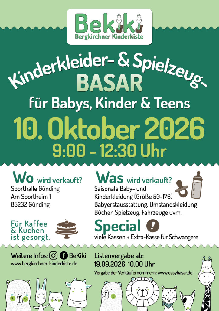 Plakat zum n&auml;chsten Basar
